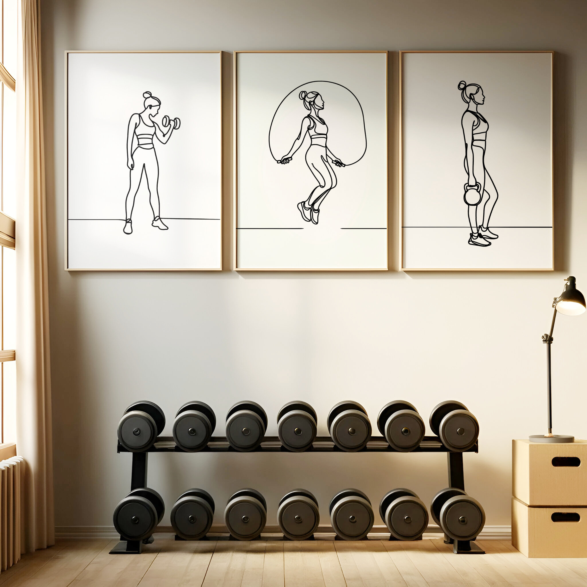 Yoga And Fitness Studio - 3pcs Fitness Girl Athlete Art Posters: