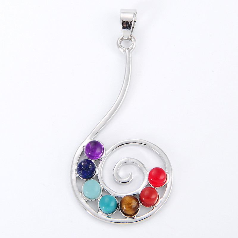 7 Chakra Stone Necklace Pendan - Yoga Health & Fitness Center 评论和价格