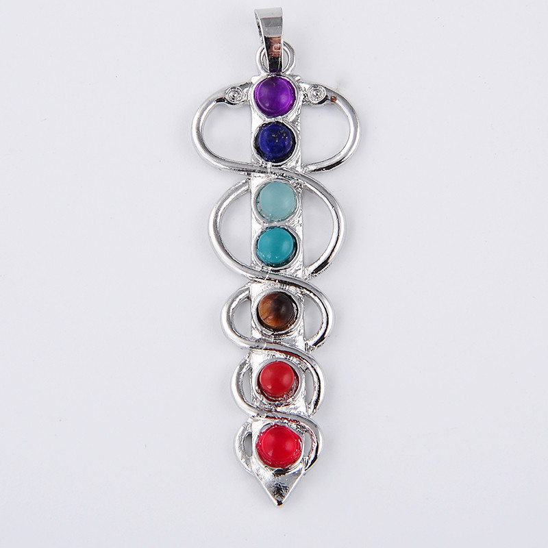 7 Chakra Stone Necklace Pendan - Yoga Health & Fitness Center 评论和价格