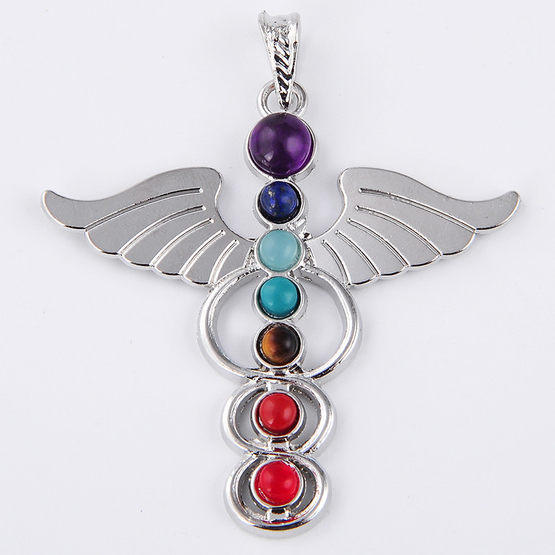 7 Chakra Stone Necklace Pendan - Yoga Health & Fitness Center 评论和价格