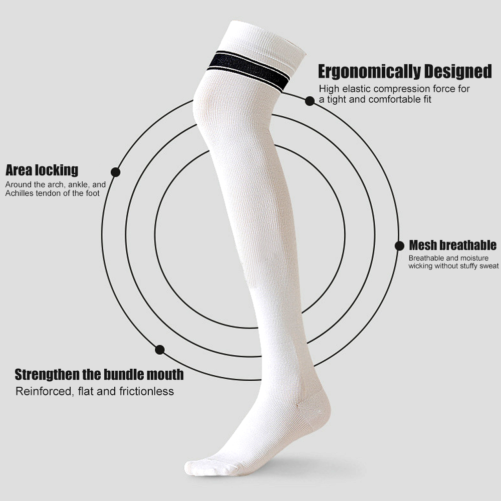 1Pair High Thigh Socks Striped - Yoga Daily Fitness 评论和价格