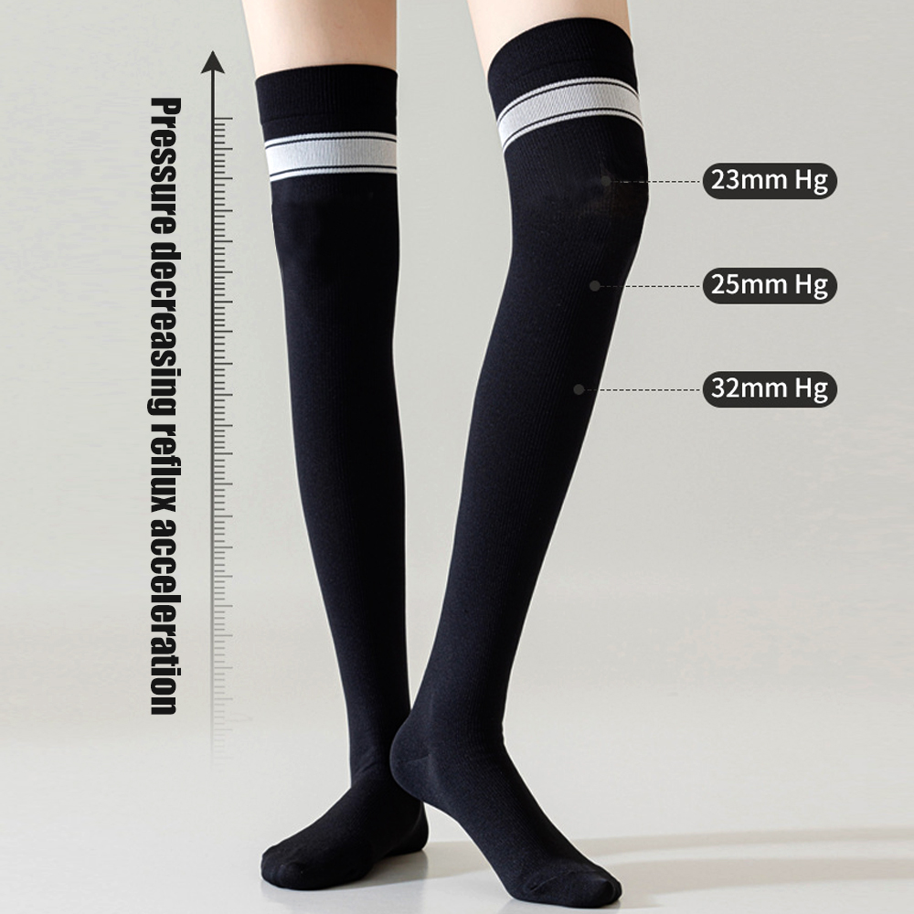 1Pair High Thigh Socks Striped - Yoga Daily Fitness 评论和价格