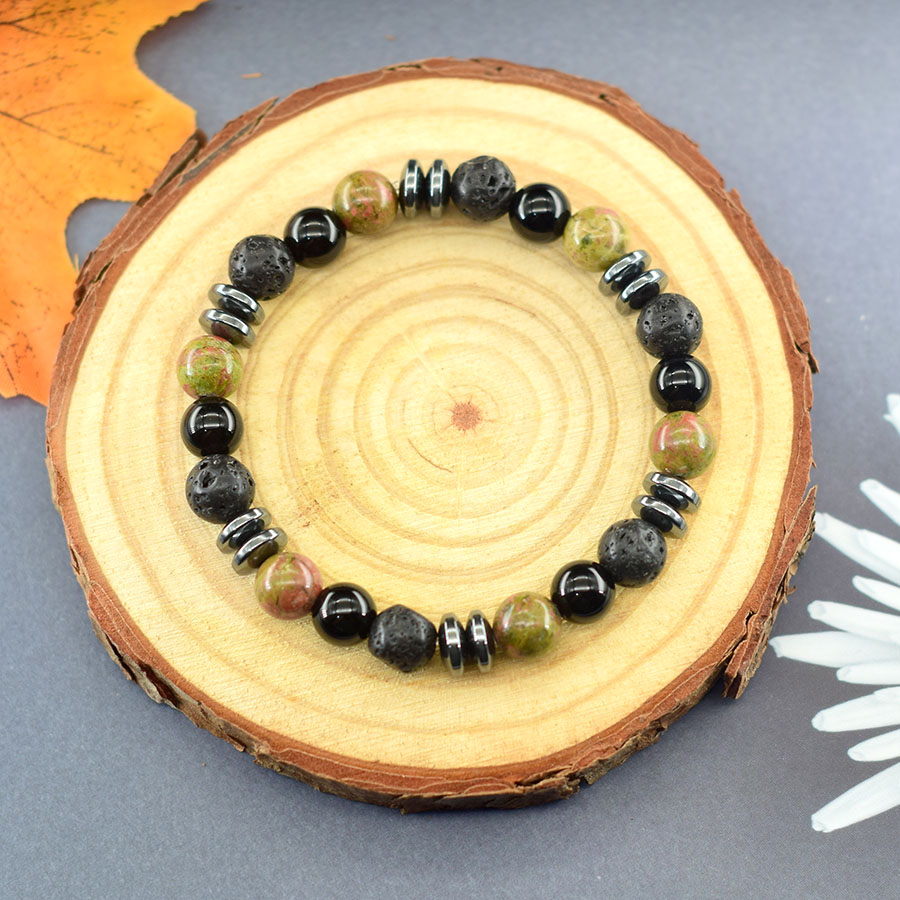 Natural Unakite Jasper Stone B - Yoga Fitness Promotion 评论和价格