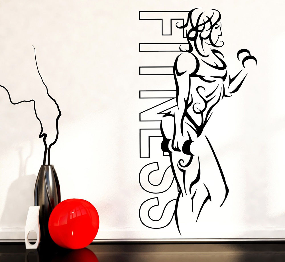 Wall Stickers Vinyl Fitness Gi - Yoga Health & Fitness Center 评论和价格