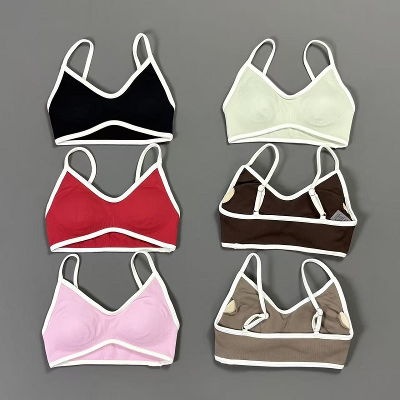Women Contrastline Yoga Bra V  - Yoga Daily Fitness 评论和价格