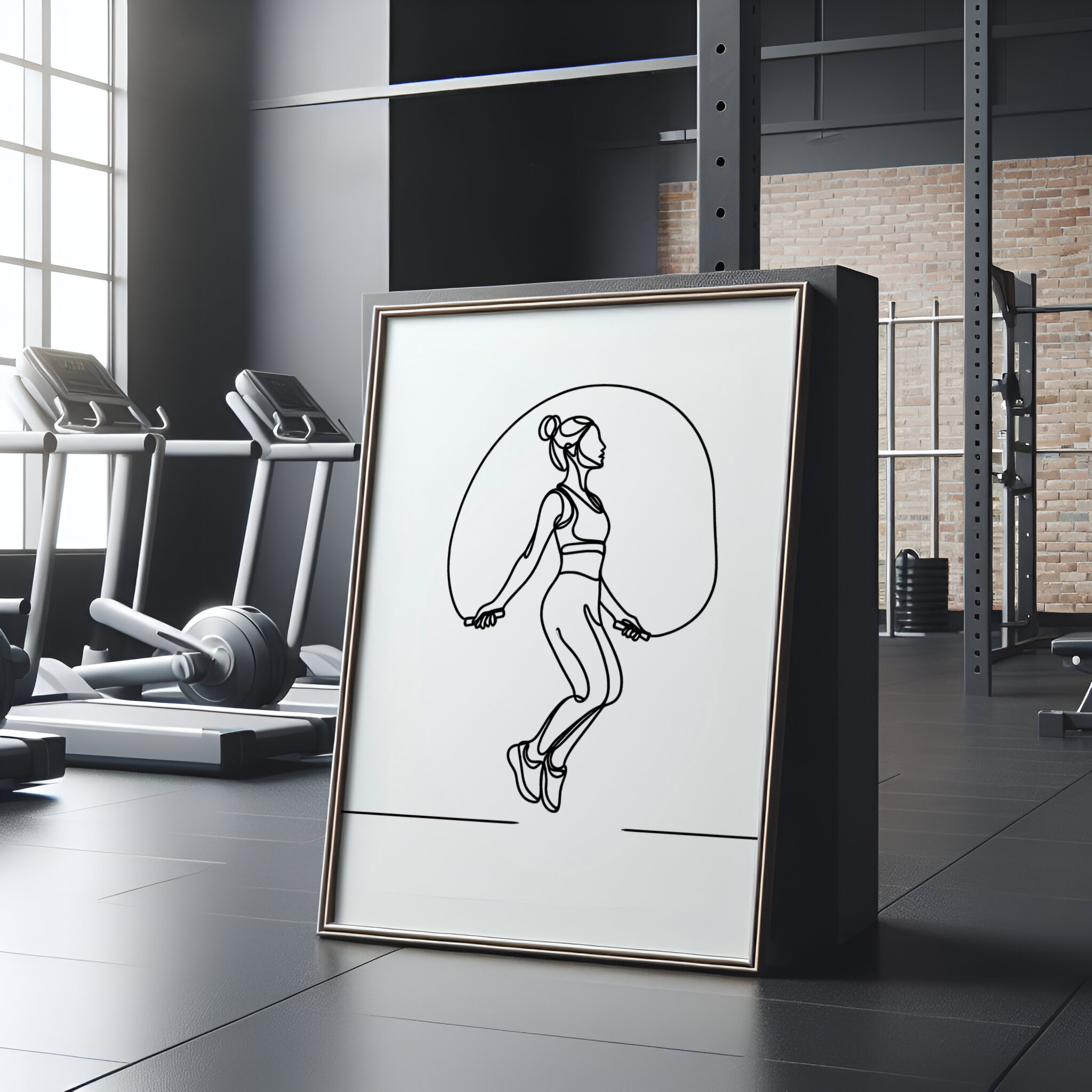 3pcs Fitness Girl Athlete Art  - Yoga And Fitness Studio 评论和价格