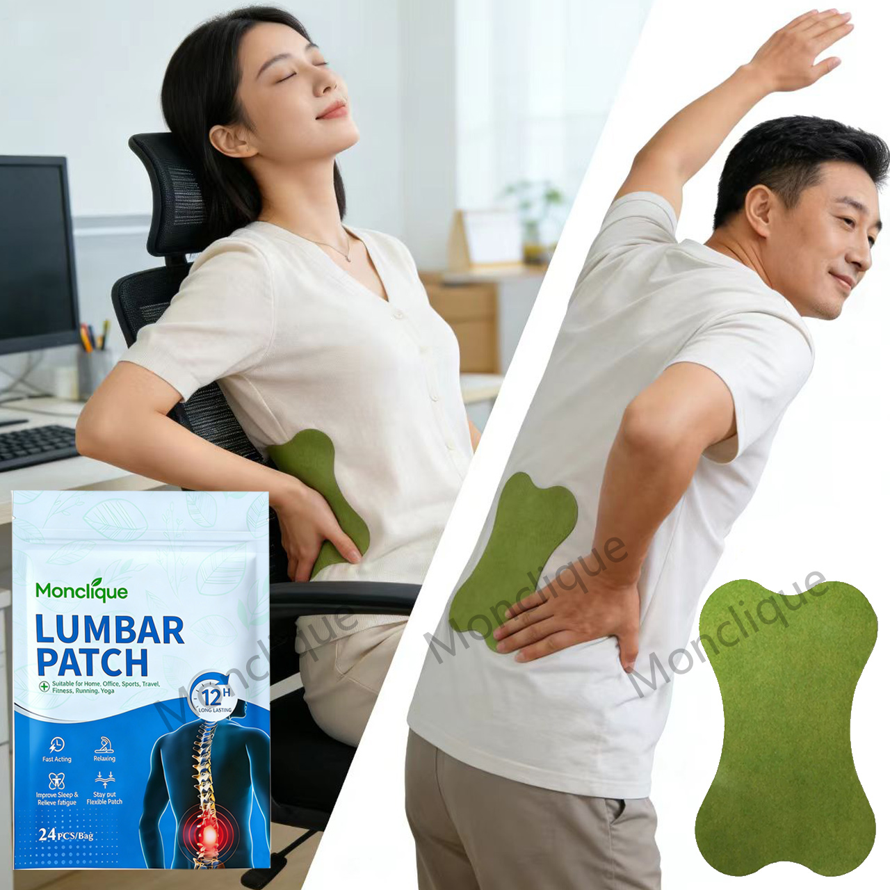 24/48PCS Lumbar Patch Back Mas - Yoga Fitness Promotion 评论和价格