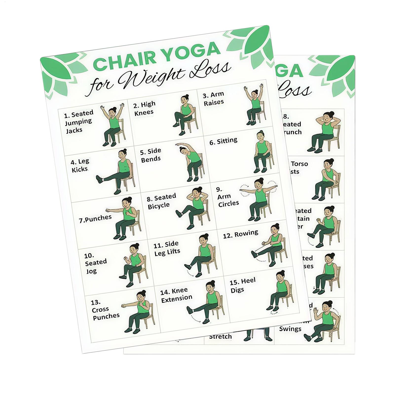 2 PCS Yoga Poster Home Exercis - Yoga Health & Fitness Center 评论和价格