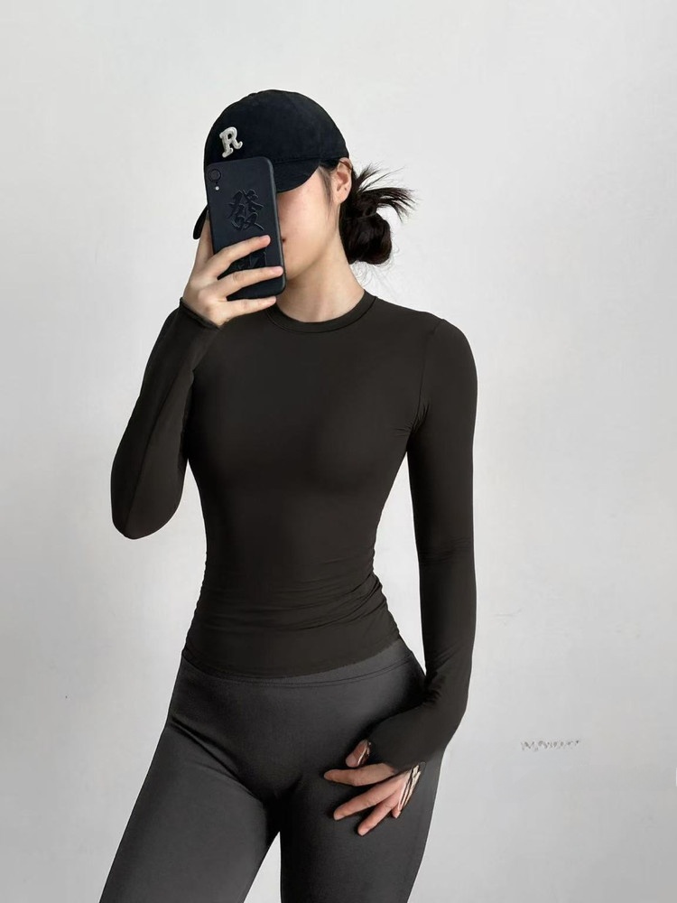 Slim Fit Long Sleeve Yoga Fitn - Yoga Fitness Girl 评论和价格