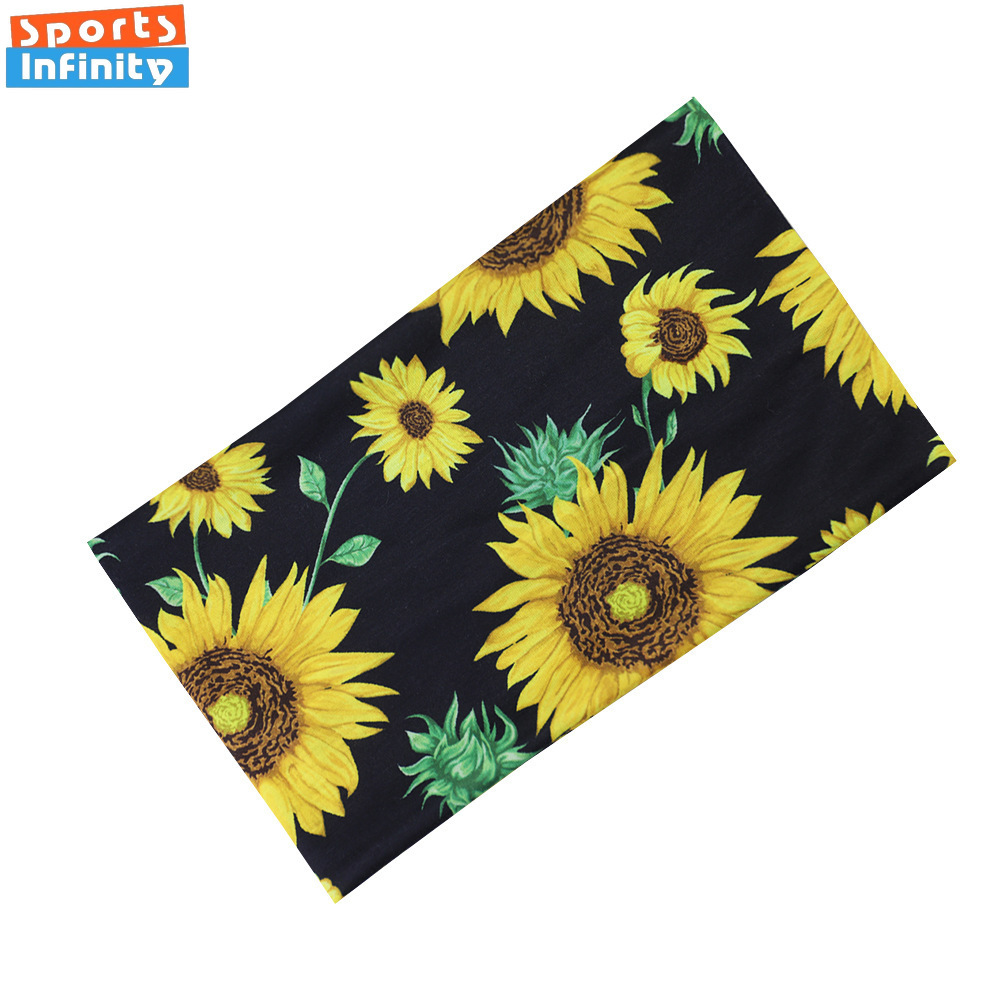 Sunflower Printed Elastic Wide - Yoga Daily Fitness 评论和价格