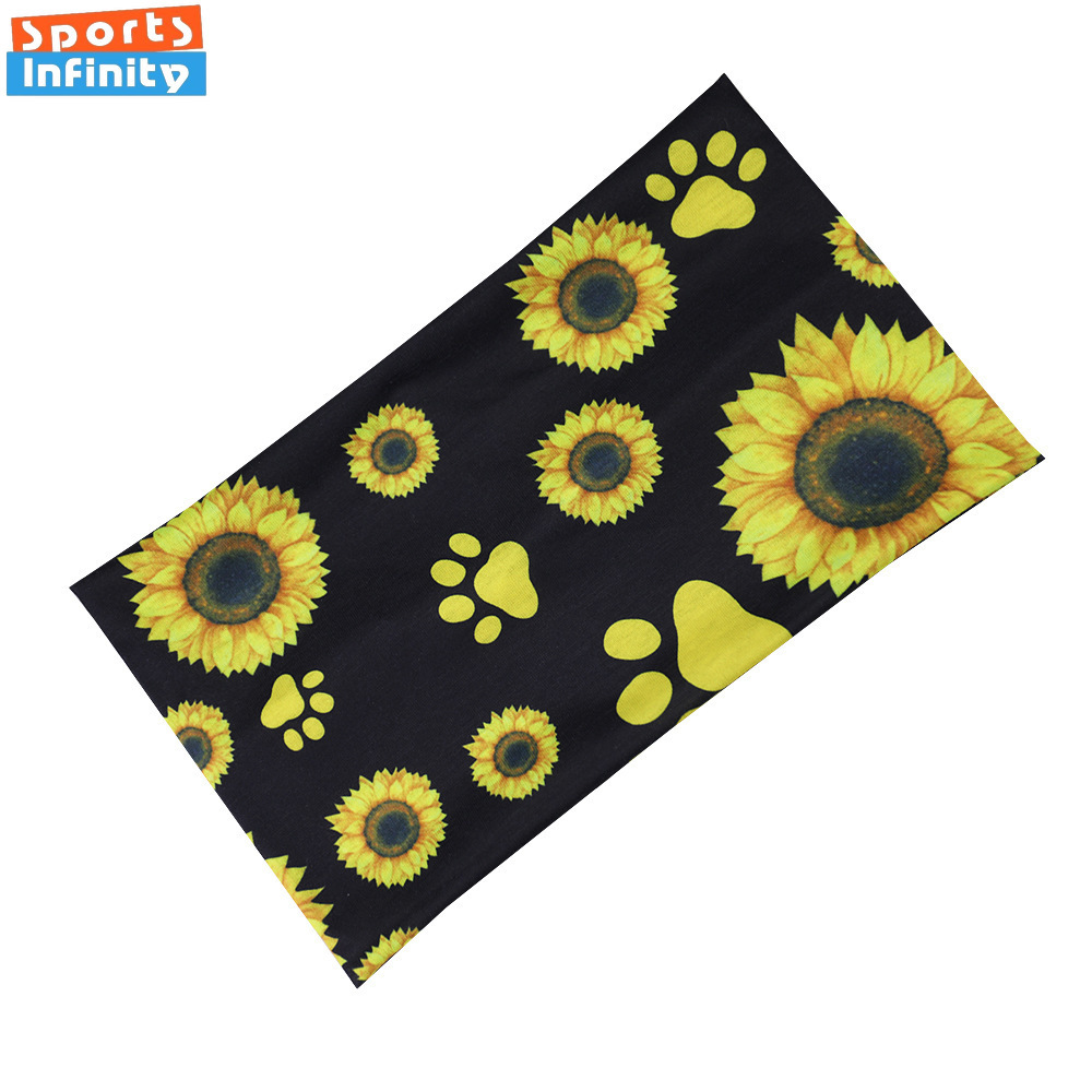 Sunflower Printed Elastic Wide - Yoga Daily Fitness 评论和价格